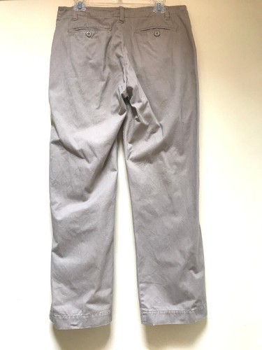 Mens Vintage Chinos Cotton Pants Waist Flat Front Pants 32x30 Beige Khaki Tan - Picture 2 of 7
