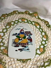 Vintage Figgjo Flint Norway "Torskefiske" Wall Plaque Gerd Rodsane Bremmes 1964