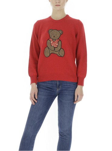VICOLO maglia donna natalizia bianco rosso scritta CHRISTMAS OF LOVE