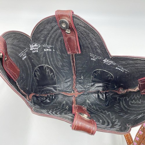 Stivali da cowboy in pelle Justin borsa a tracolla riciclata borsa rosa Bling vino lavorato - Foto 6 di 18