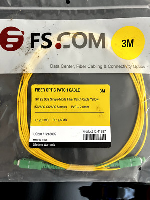 SC APC to SC APC Simplex Jumper 3 Meter | eBay