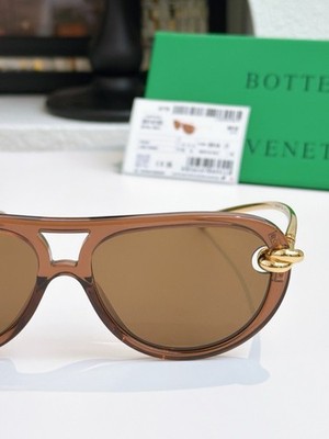 Bottega Veneta BV1418S Women Sunglasses Transparent Brown Color