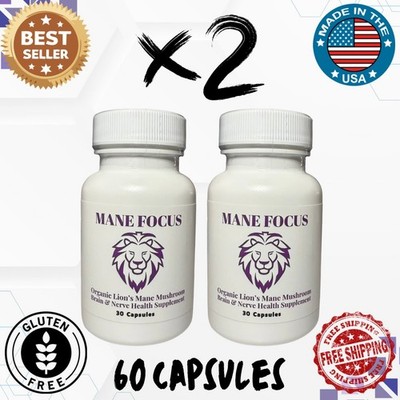 Organic Lion s Mane Mushroom Supplement - 2 Month Supply