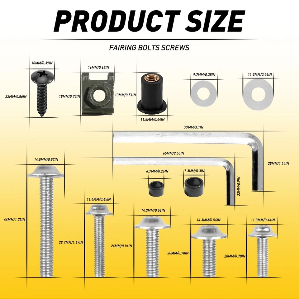 Kit de carenado de 177 piezas juego de tornillos para cuerpo de pernos para Yamaha YZF R1 R6 R6S YZF600R FZ6/R Foto 3 de 4