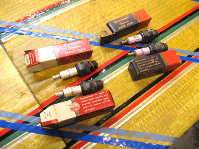 Vintage Firestone F-60 EF- F-120 F SPARK PLUGS Lot Of 4 NOS With BOXES.