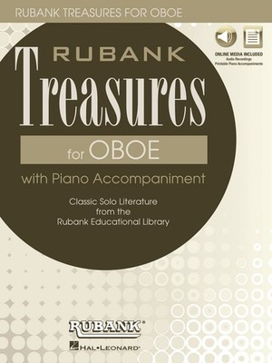 Rubank Treasures for Oboe Easy to Advanced Sheet Music Book & Play-Along Audio