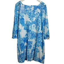 Lilly Pulitzer Sophie UPF Toile Floral Dress Women XL Prep Coastal Vacay Cruise