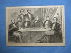 1894  Civil War Print - Confederate President Jefferson Davis & Cabinet, All ID