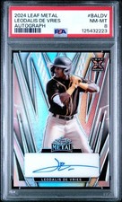 2024 Metal AUTOGRAPHS Leo De Vries  Auto 8/35 PSA 8 POP 1 ONLY 1 HIGHER! BALDV