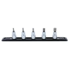 Wiha Tool Hex Socket Set, 3/8" Drive, Metric 4-10mm, set/5