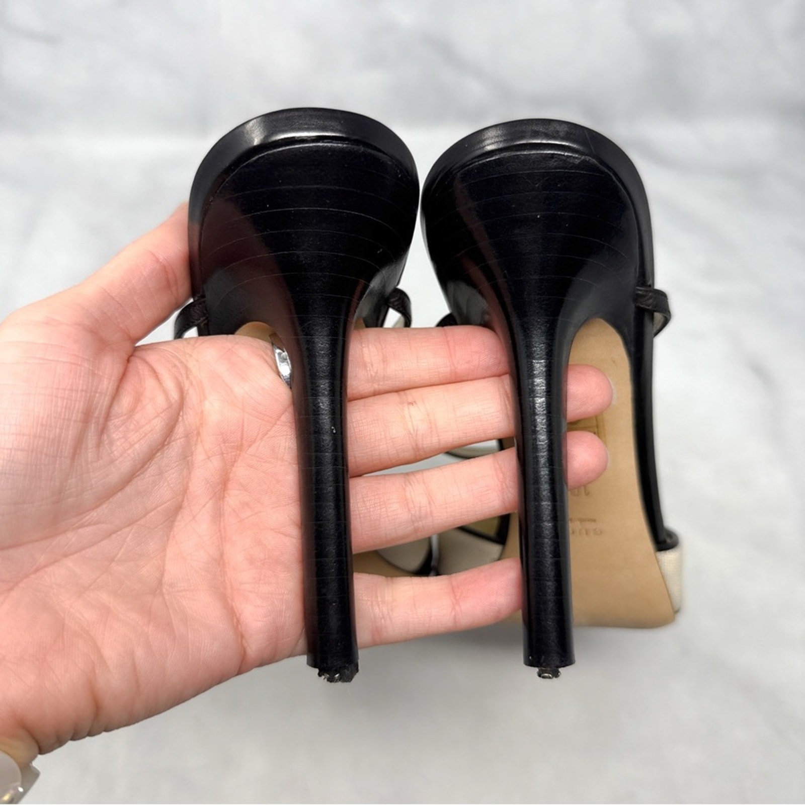 GUCCI Vintage Y2K Leather Pointed Toe Stiletto Heeled Mules Retro Minimalist 10 thumbnail 7