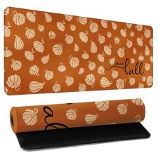Fall Desk Mat 31.5x11.8 Inch with Anti-Slip Rubber Base for Computer