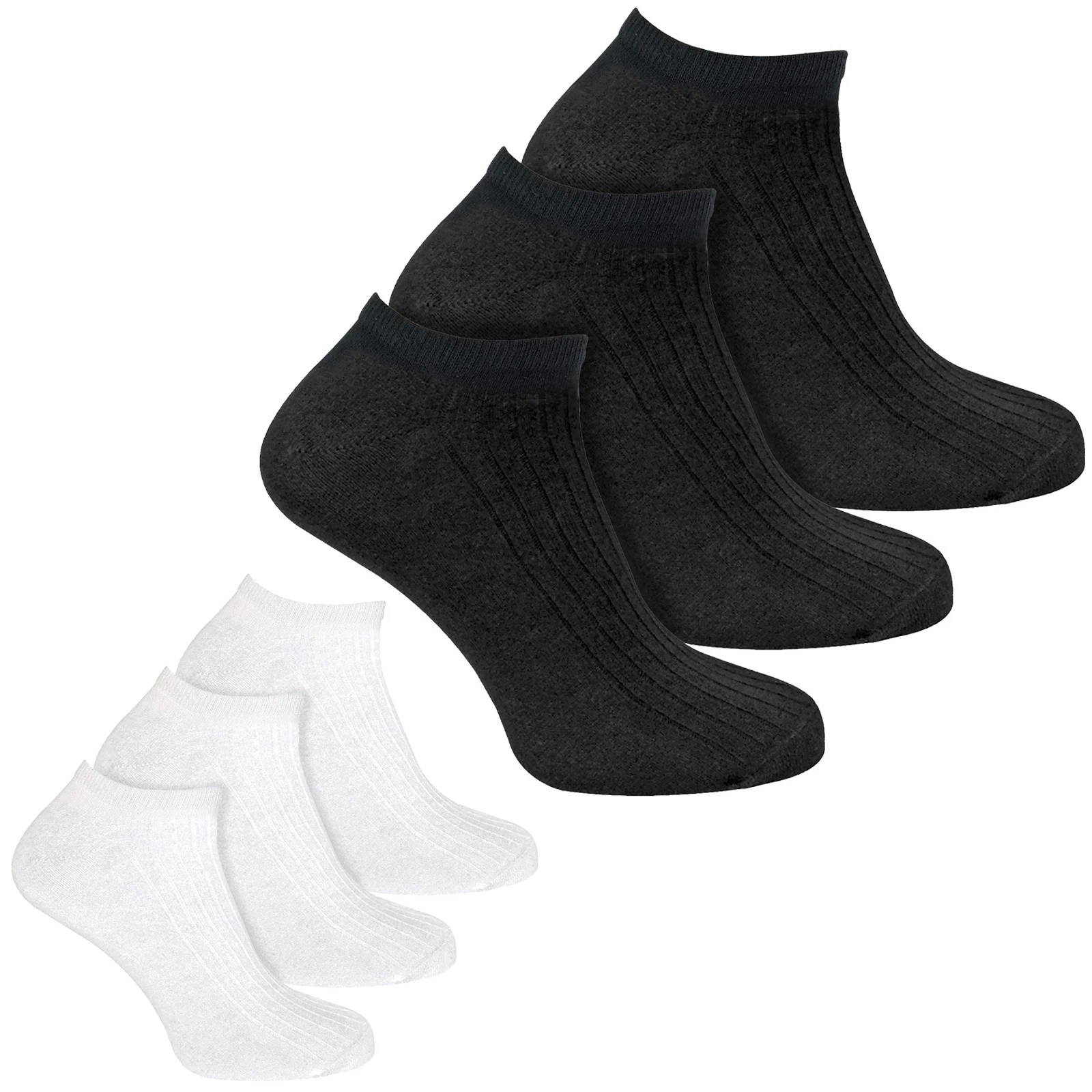 6 Pack Mens 100% Cotton Soft Breathable Ankle Trainer Socks