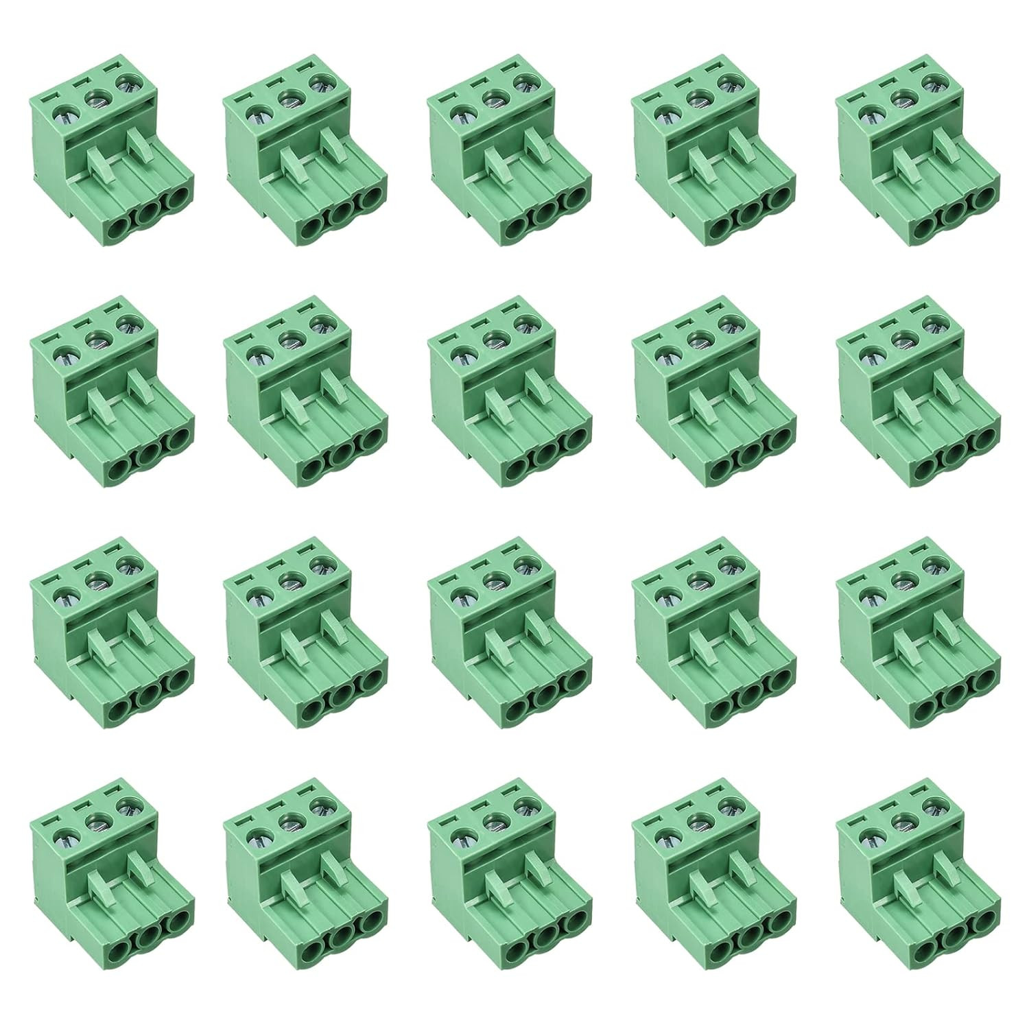 20 Pcs 3-Pin 5.08mm Pitch Pluggable PCB Terminal Block Connector Socket