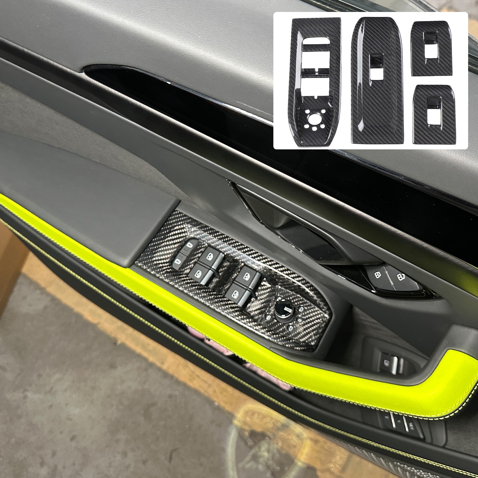 Real Carbon Fiber Interior Window Switch Panel Trim For Lamborghini URUS 2018-23
