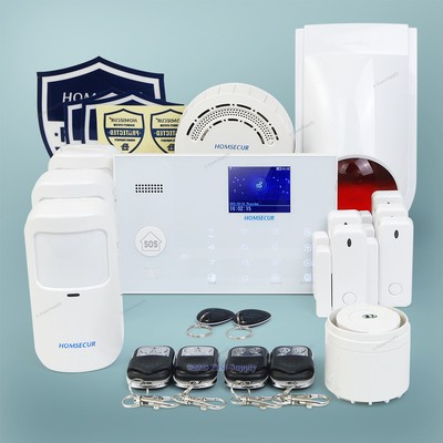 HOMSECUR Wireless&Wired WIFI Burglar Alarm System+Pet-Immune PIR+Red Flash Siren