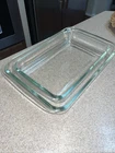 Vintage PYREX 233-N & 232-N Clear Glass Casserole Dish 3Qt & 2Qt Baking Pans
