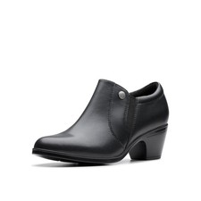 Clarks Women's Emily2 Reyna Ankle Boot, Black Leather, 6