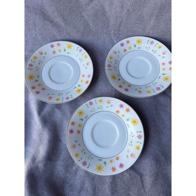 JCPenney Touch of Spring Floral Fine China Saucers 3pc set Japan