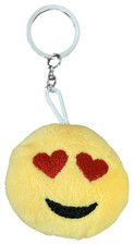 3 x Heart Eyes Emoji Plush Keychain 2.5'' inches tall