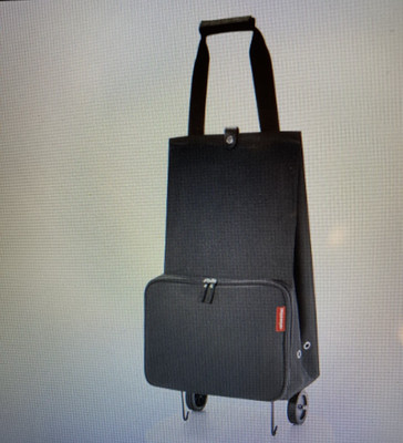 Reisenthel Foldable Trolley NWT Black with Houndstooth Pattern Black/White Front