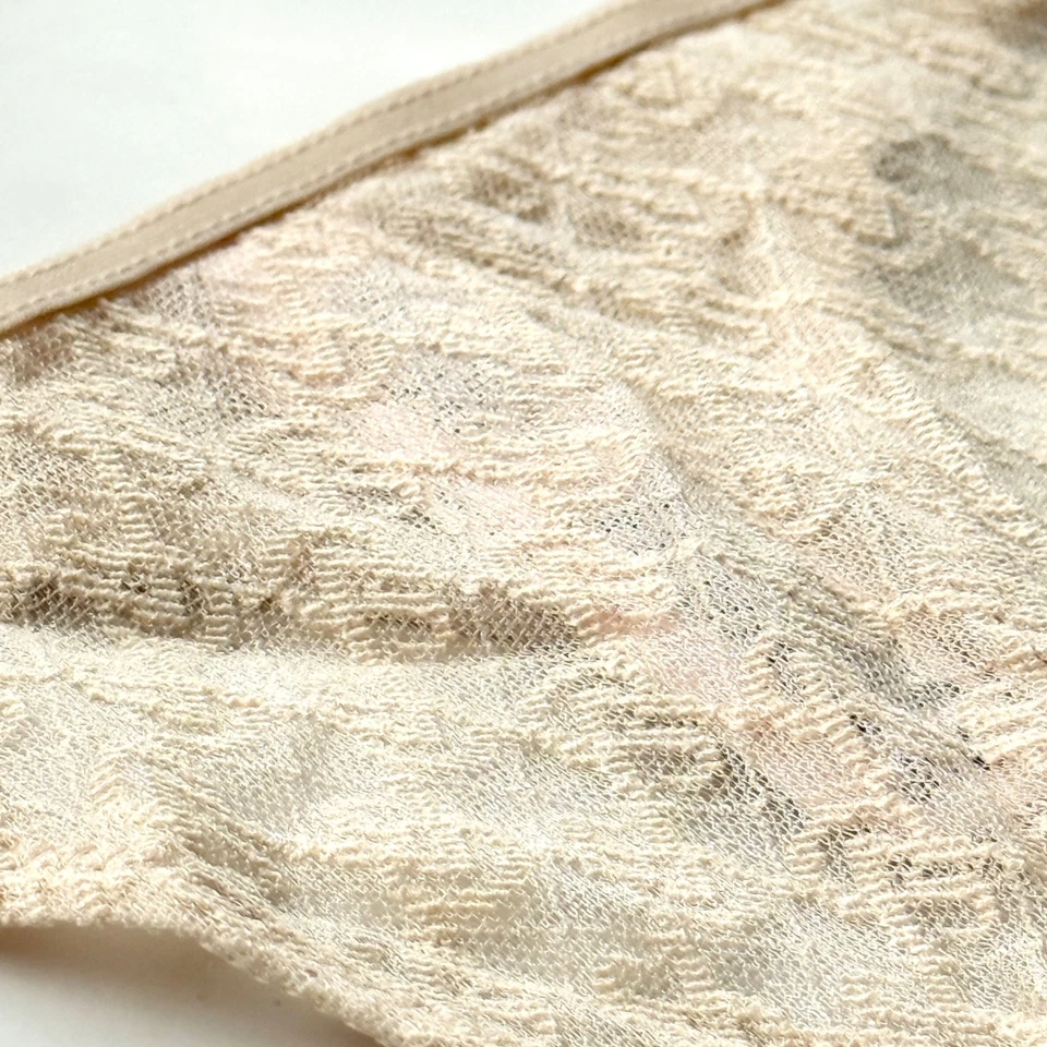 Victoria's Secret Muy Sexy Icono Encaje Ajustable Tanga Panty Mazapán Talla L/XL Foto 4 de 4