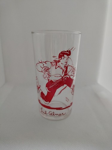 1949 Al Capp Lil Abner Cartoon Lil Abner  Barware Glass Tumbler 10oz 5" Glass