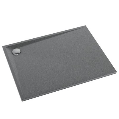 Duschwanne 90x120x3 cm Verbundduschwanne rechteckig anthrazit Stabilsound Plus