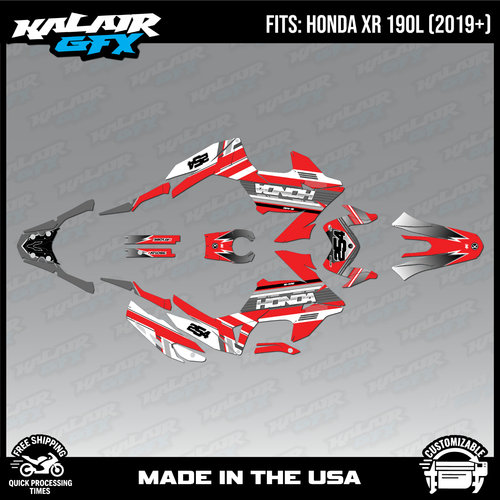 Graphics Kit for  Honda XR190L (2019+) Redeemer - RED - Bild 1 von 4