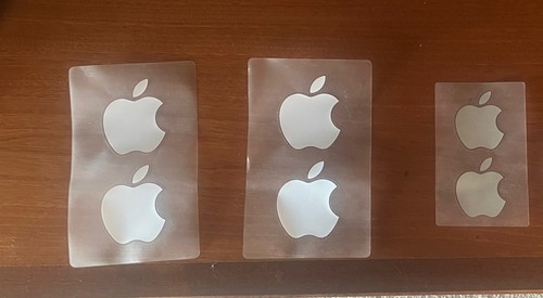 Lot Of Apple Logo Decal Stickers. White and silver