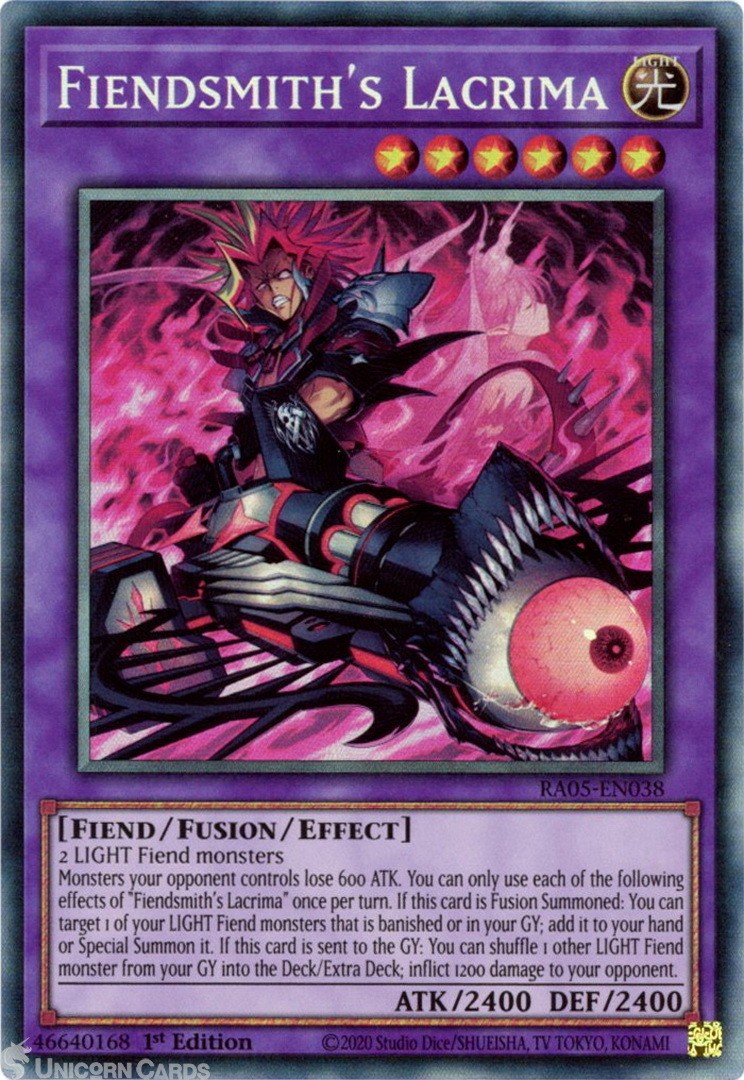 RA05-EN038 Fiendsmith's Lacrima : Collector's Rare 1st Edition Mint YuGiOh Card
