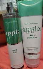 Bath And Body Works APPLE  No. 2 Moisturize + No. 3 Mist SET 