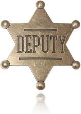 Vintage Sheriff Badge Metal Police Badge - Old Western Cowboy Cop Star Badge