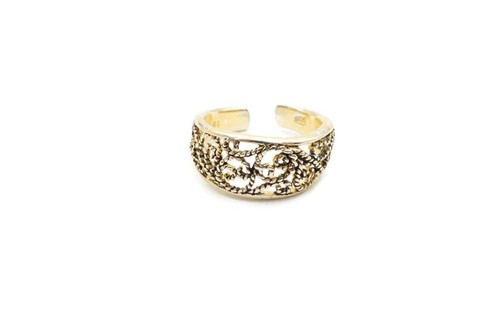 Sterling Silver 925 Filigree Toe Ring Size 3