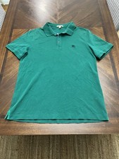 Burberry Brit Polo Shirt Mens XL Short Sleeve Green Nova Check