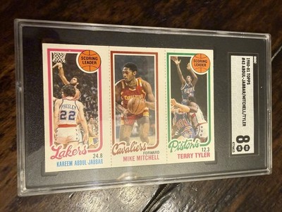 1980-81 Topps 43 Abdul-Jabbar/Mitchell/Tyler SGC 8