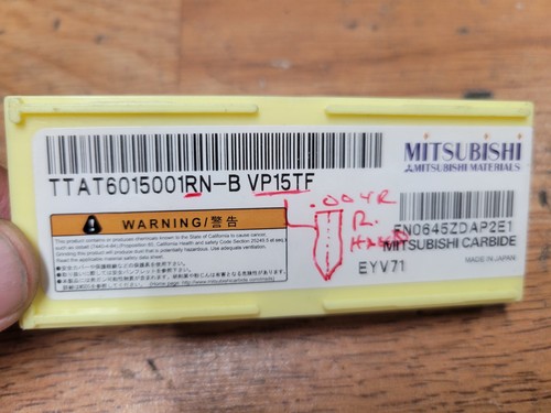 5 NEW MITSUBISHI CARBIDE INSERTS TTAT6015001RN B VP15TF - Picture 2 of 2