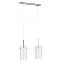 Weiß Chrom Moderne HäNgelampe Pendelleuchte 2X60W/E27 40X100 [Cm]