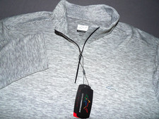 NEW! Greg Norman Gray Striped Stretch 1/4 Zip...