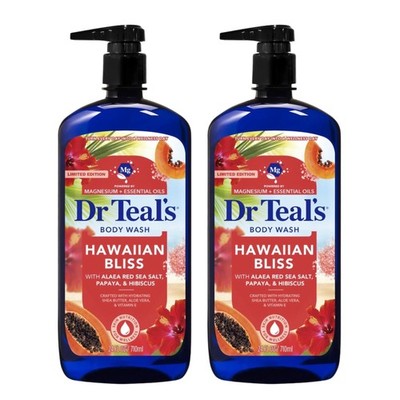 Hawaiian Bliss Body Wash with Alaea Red Sea Salt, Papaya and Hibiscus, Magnes...