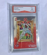 2020 Panini Chronicles JOE BURROW GRIDIRON KINGS ROOKIE CARD #GK-1 GEM MINT 10. rookie card picture