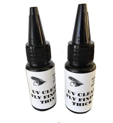 OLDE FLY SHOP  CLEAR 15 ML UV GLUE ONE THIN AND ONE THICK FOR TYING FLIES