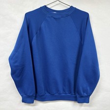 Vintage Blue Raglan Crewneck Sweatshirt Polyester Knit S/M