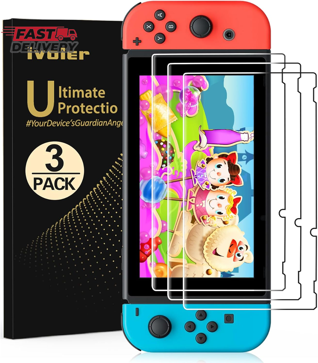 Ivoler [3 Pack] Screen Protector Tempered Glass for Nintendo