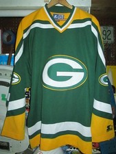 Vintage 1990s Gren Bay Packers Rare STARTER Hockey jersey jacket NFL SEWN Men L