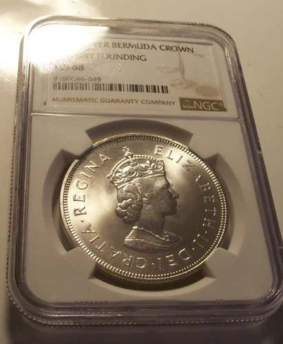British Bermuda, 1959 Elizabeth II Crown. NGC MS 68. 100,000 Mintage.