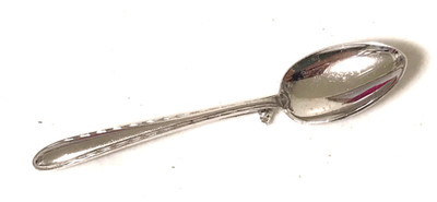 Vintage Silver Tone Spoon Brooch Pin 2.5'' Pat. 2066969 Costume Jewelry Estate