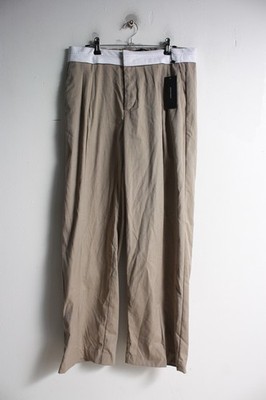 Vera Moda Womens Straight Leg Trousers Beige - Size 12 NEW (F81)