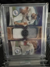 2018 TOPPS TRIBUTE DUAL RELIC CARD #DR-KJ  CLAYTON KERSHAW/KENLEY JANSEN #/50