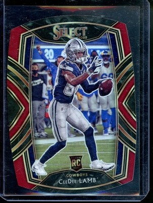 2020 Panini Select - Club Level CeeDee Lamb #257 Red Prizm Die-Cut (RC)